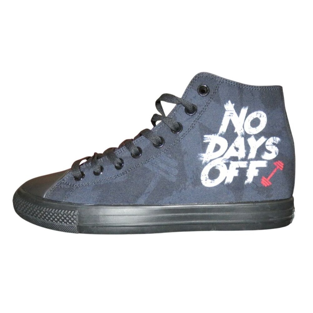 RAAD Shop No Days Off Black High Top Canvas Sneakers men 9.5 women 11
